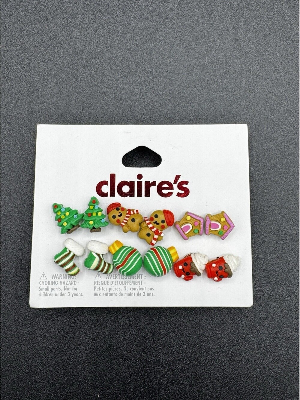 Claire’s Christmas Earring Set 12 Pairs Holiday Stud & Hoop Earrings NWT